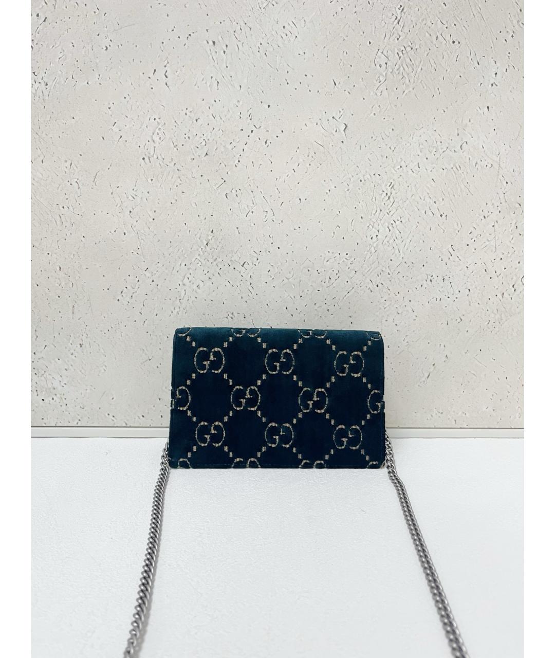 GUCCI Зеленая бархатная сумка через плечо, фото 2