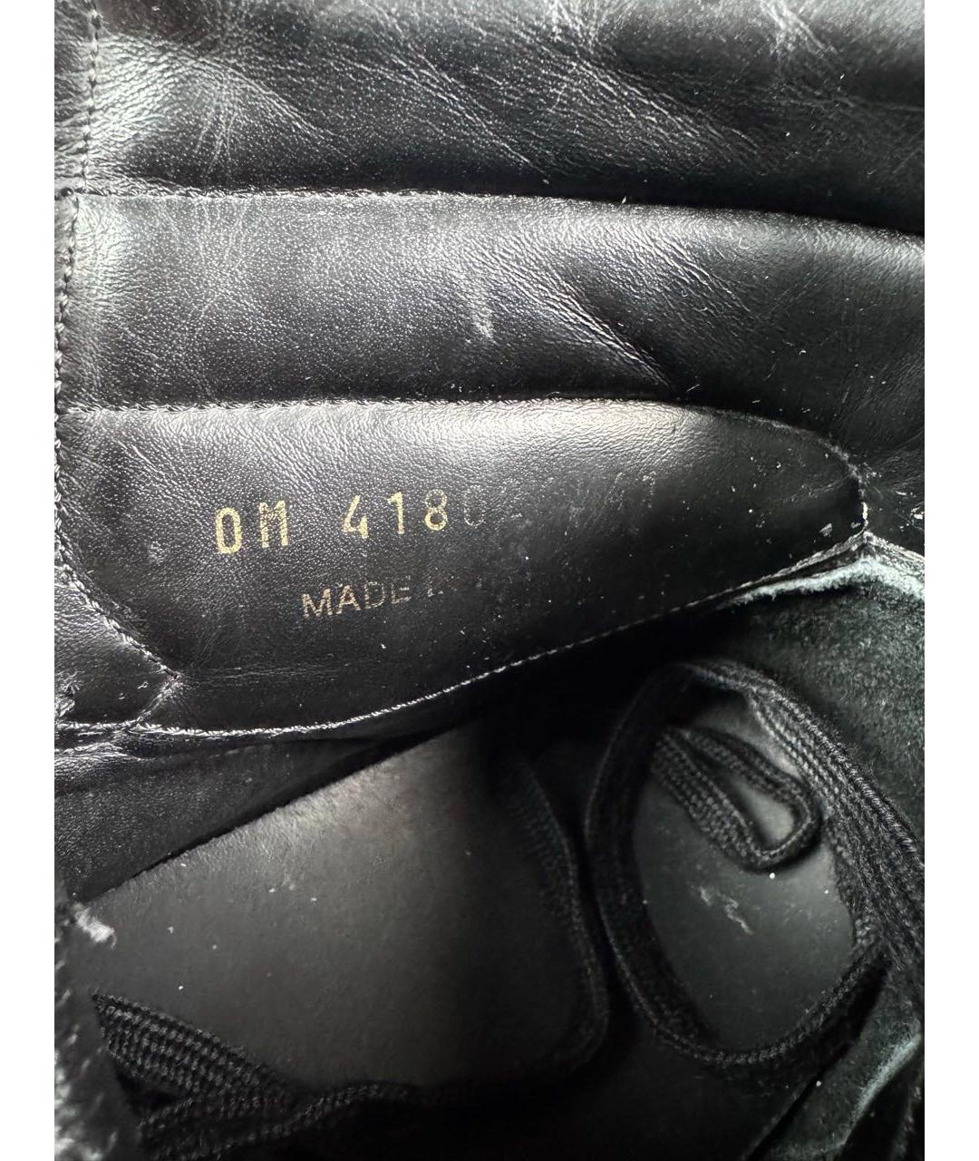 SAINT LAURENT Черные кожаные высокие кроссовки / кеды, фото 8
