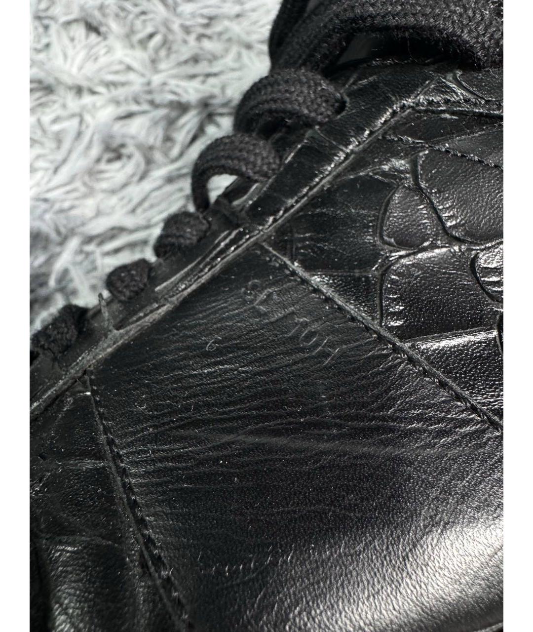 SAINT LAURENT Черные кожаные высокие кроссовки / кеды, фото 6