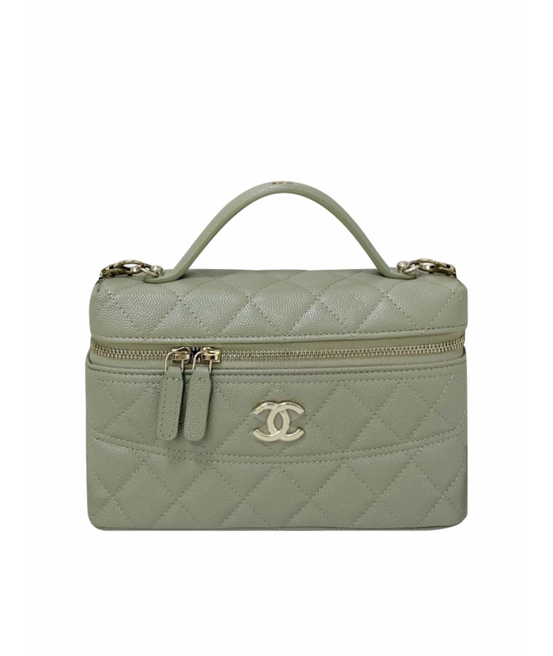 CHANEL Салатовая кожаная сумка через плечо, фото 1