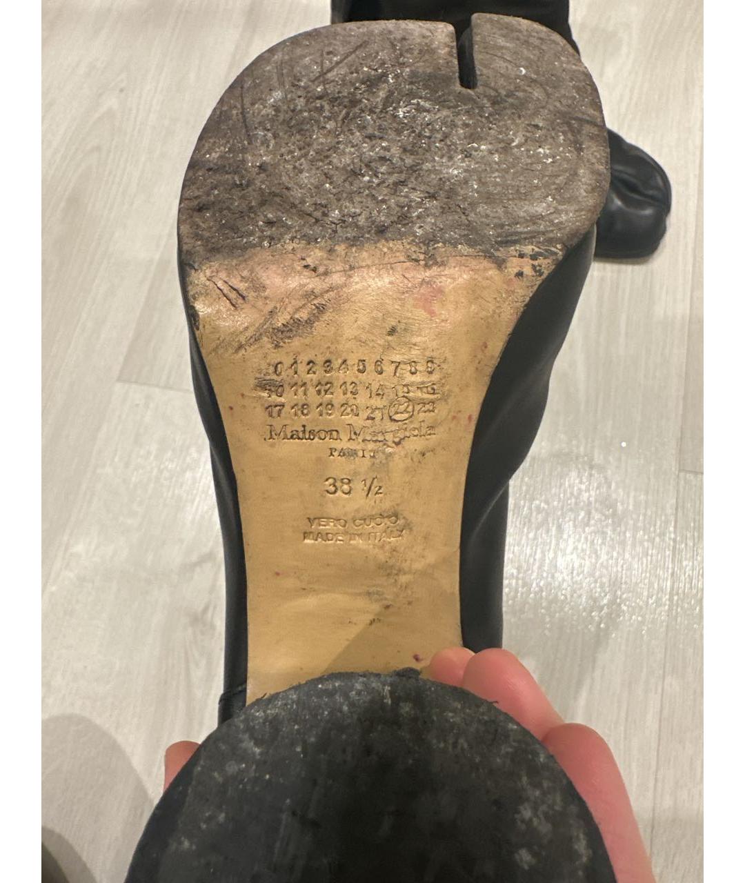 MAISON MARGIELA Черные кожаные ботильоны, фото 5