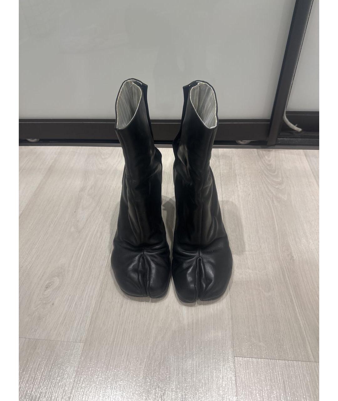 MAISON MARGIELA Черные кожаные ботильоны, фото 2