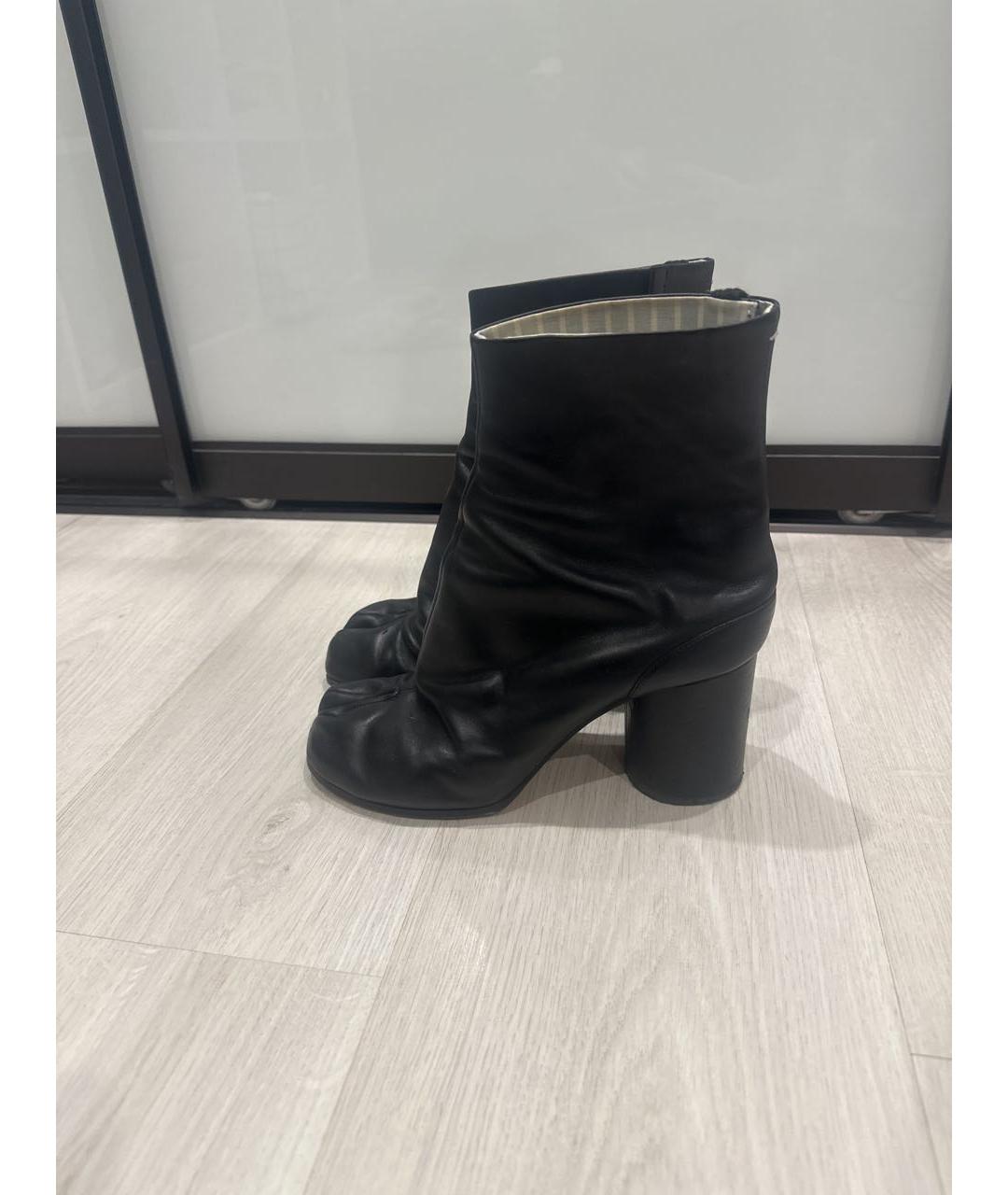 MAISON MARGIELA Черные кожаные ботильоны, фото 7