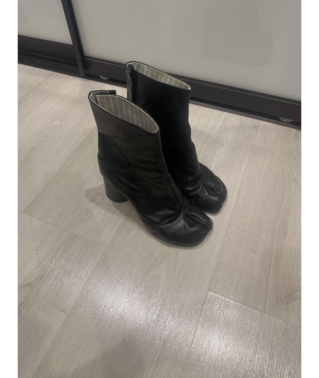 MAISON MARGIELA Черные кожаные ботильоны, фото 4