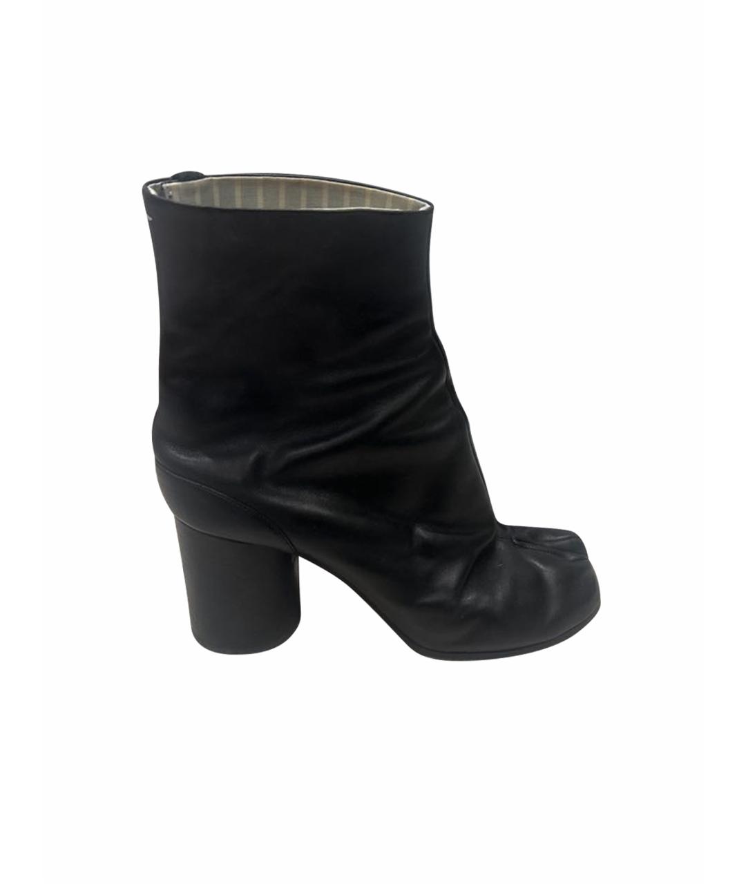 MAISON MARGIELA Черные кожаные ботильоны, фото 1