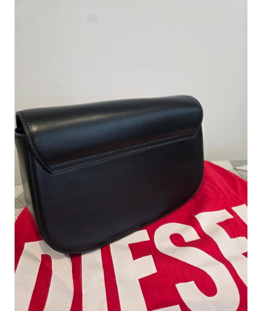 DIESEL Черная кожаная сумка через плечо, фото 3