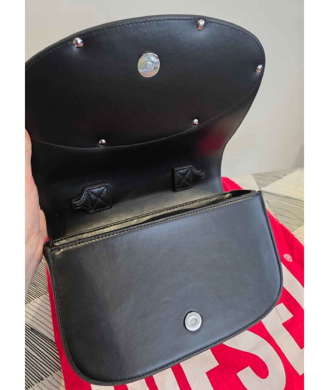 DIESEL Черная кожаная сумка через плечо, фото 5