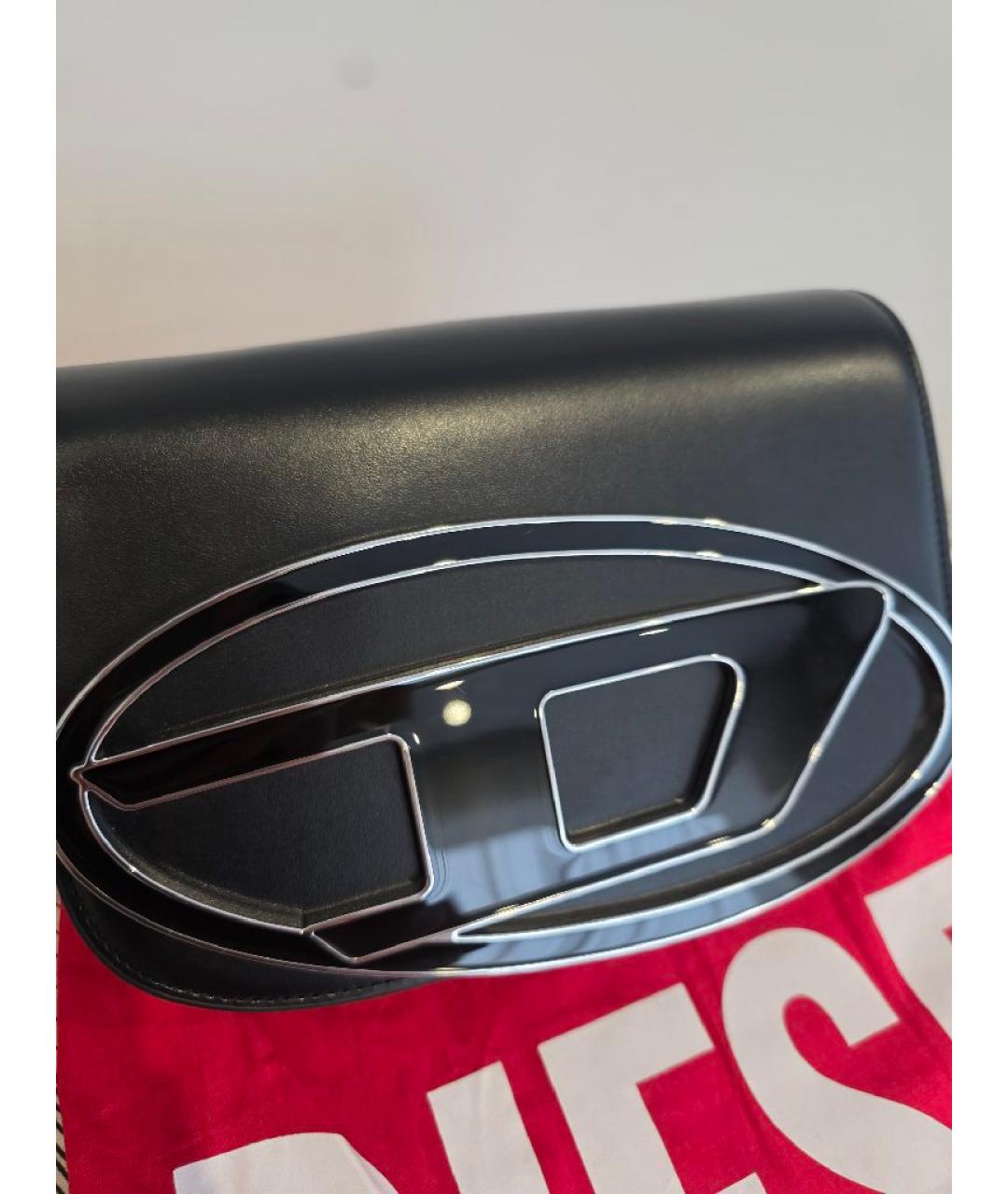 DIESEL Черная кожаная сумка через плечо, фото 2