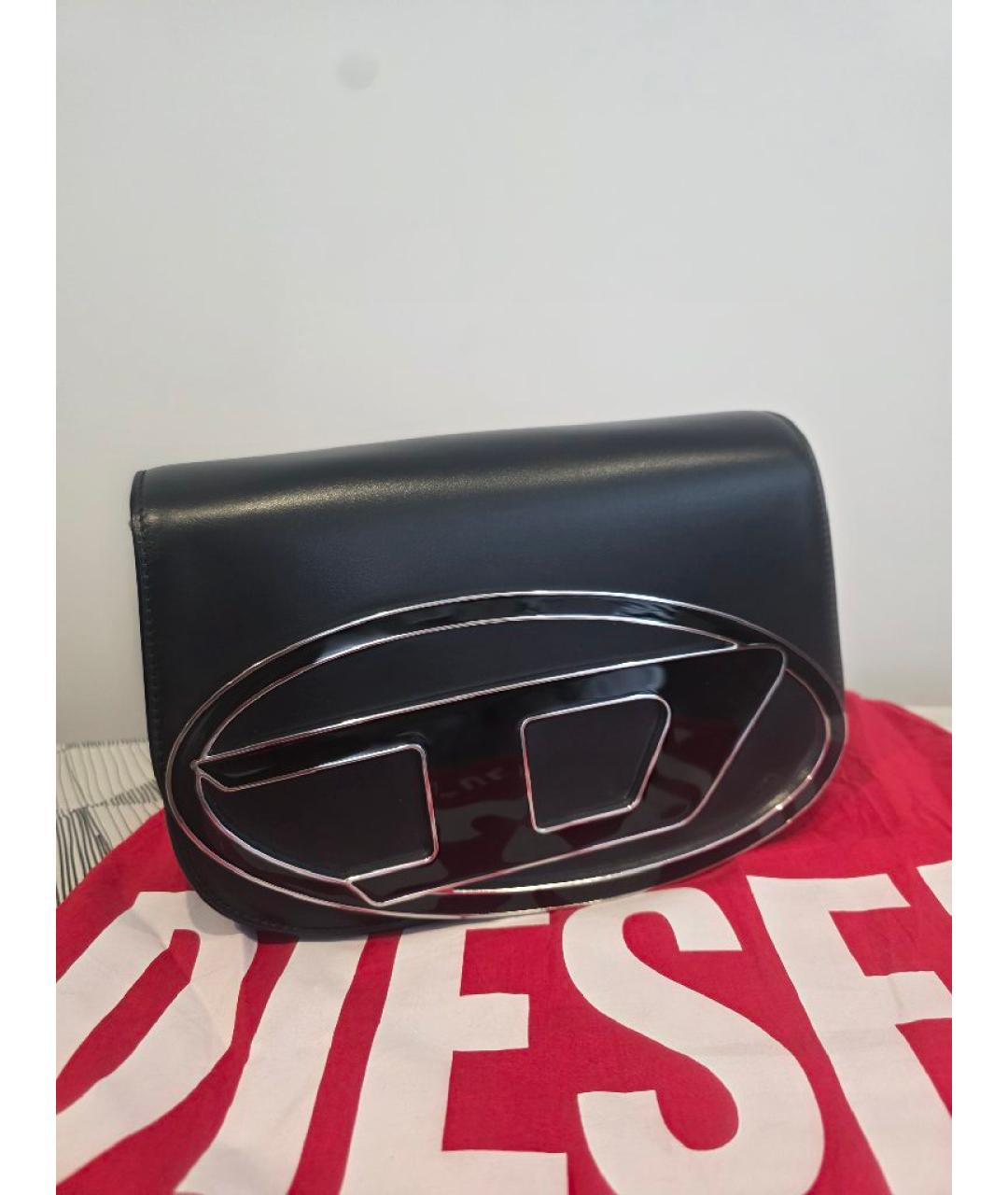 DIESEL Черная кожаная сумка через плечо, фото 8