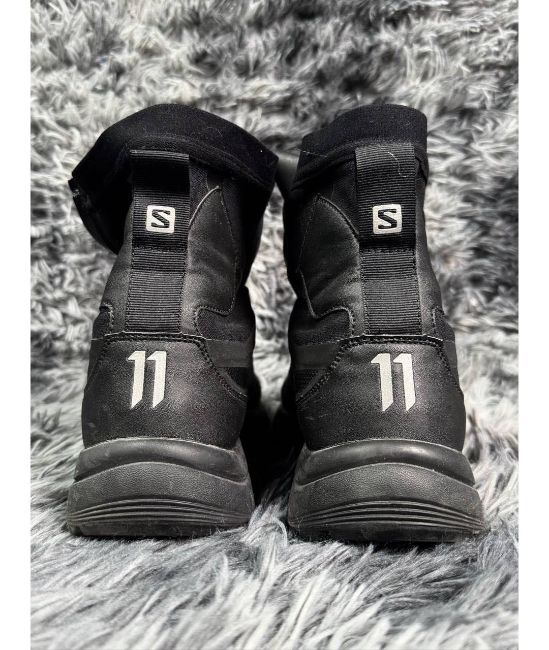 11 BY BORIS BIDJAN SABERI Черные текстильные высокие кроссовки / кеды, фото 5