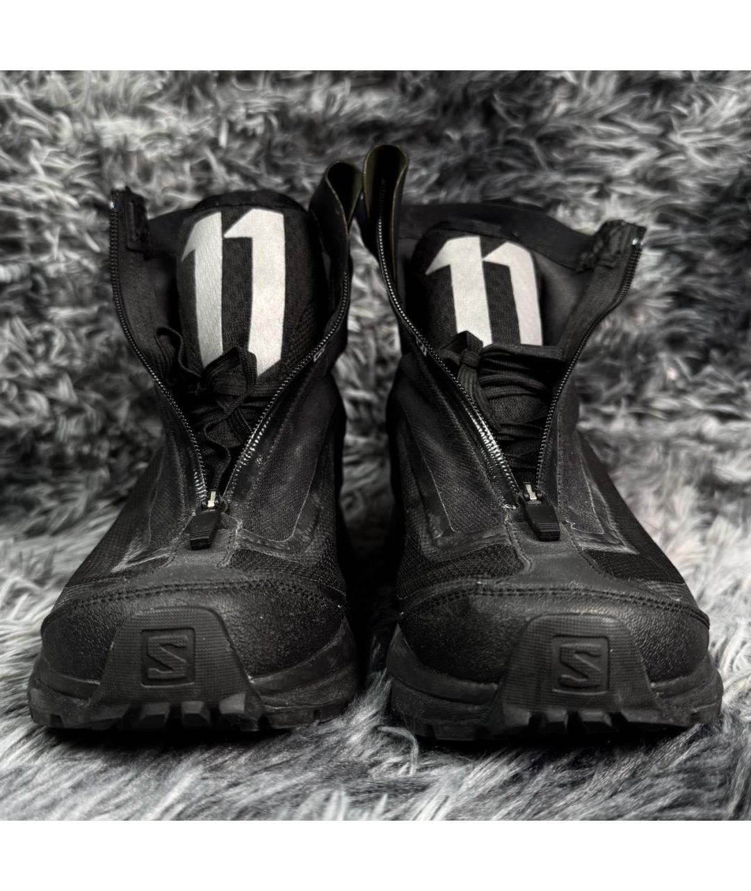 11 BY BORIS BIDJAN SABERI Черные текстильные высокие кроссовки / кеды, фото 3