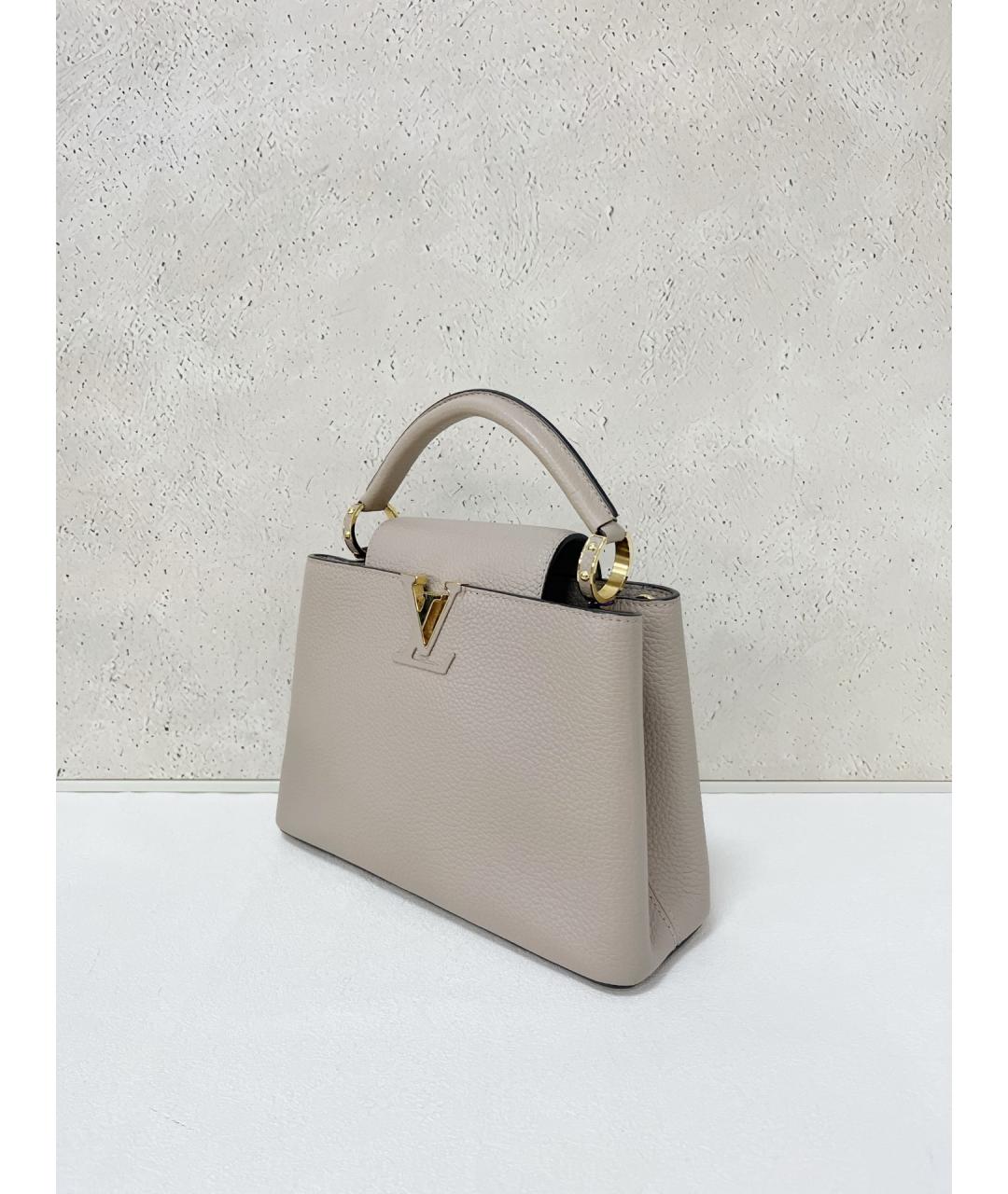 LOUIS VUITTON Серая кожаная сумка через плечо, фото 3