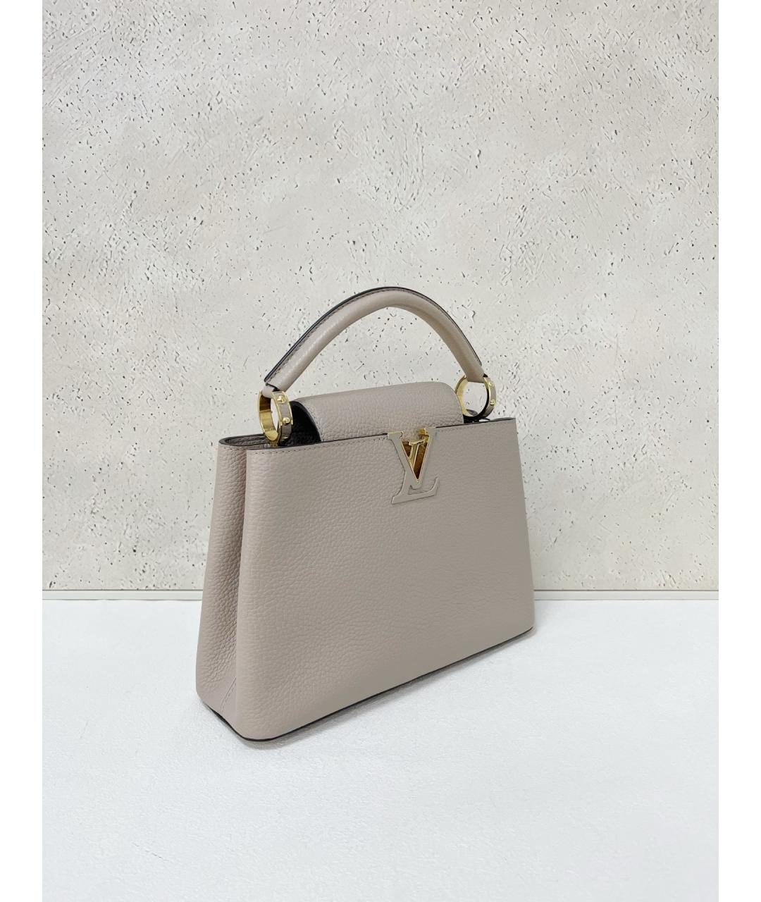 LOUIS VUITTON Серая кожаная сумка через плечо, фото 4