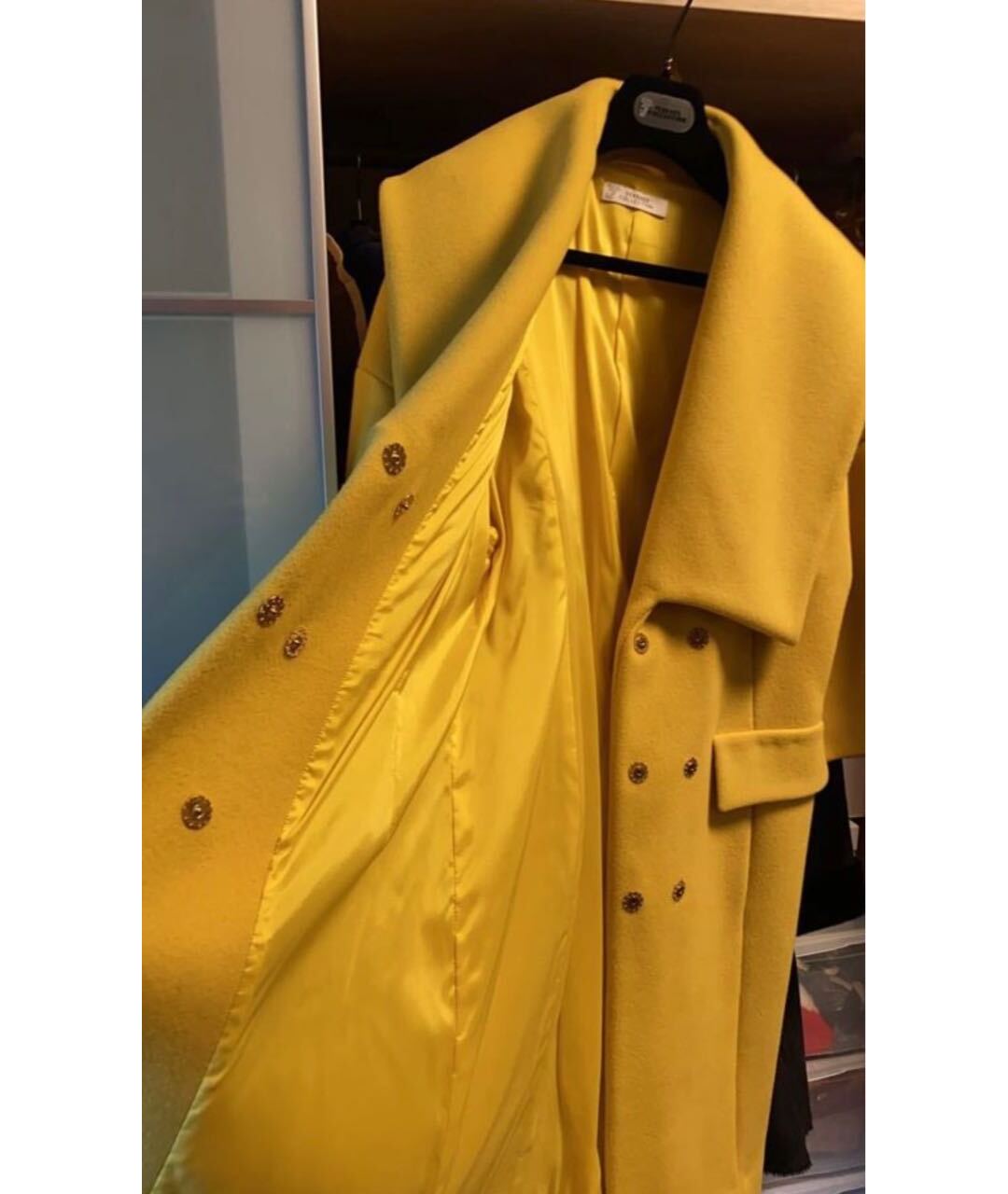 VERSACE COLLECTION Желтое шерстяное пальто, фото 4