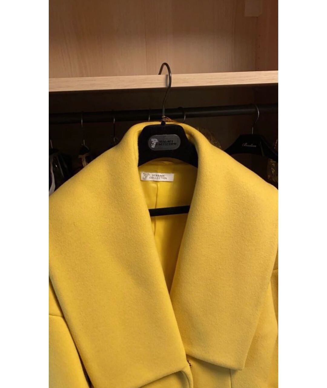 VERSACE COLLECTION Желтое шерстяное пальто, фото 3