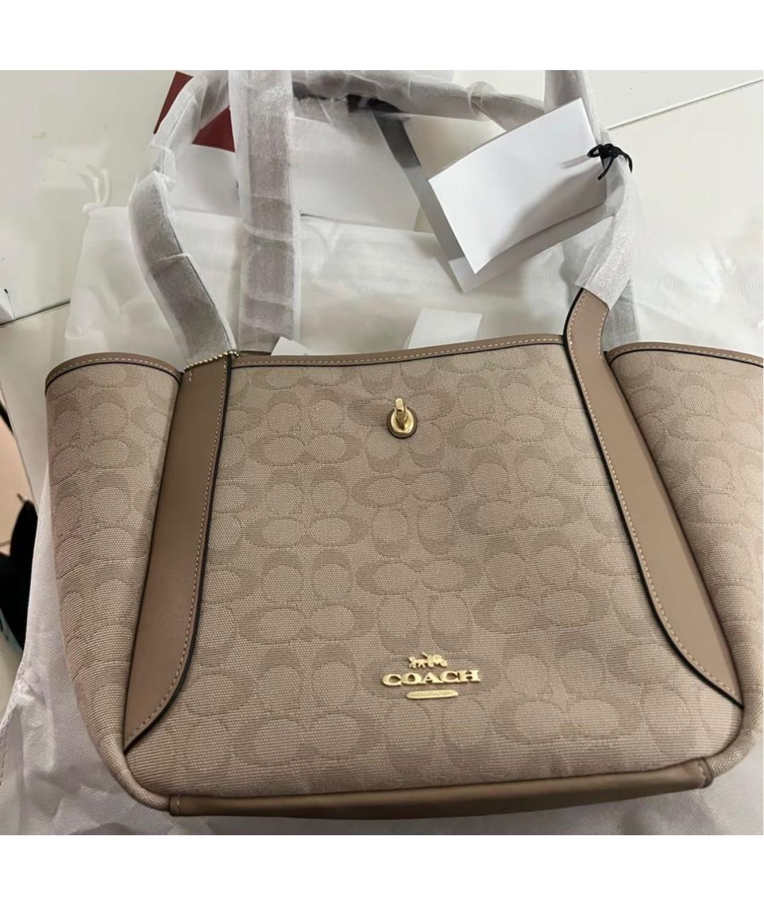 COACH Бежевая сумка тоут, фото 6