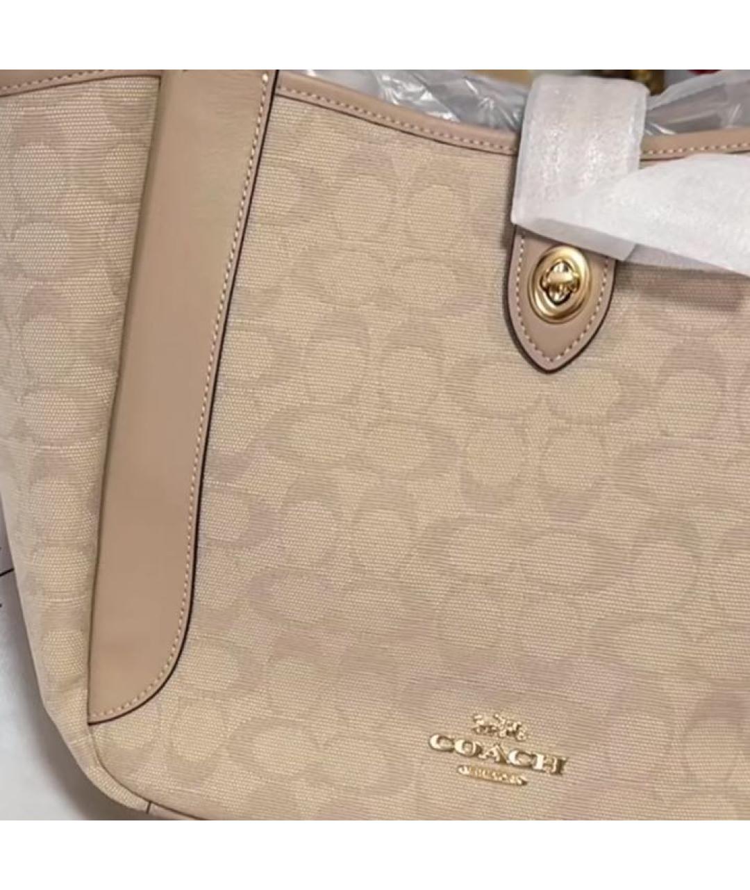 COACH Бежевая сумка тоут, фото 7