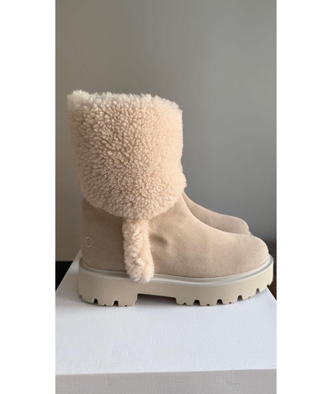 IRO Бежевые кожаные сапоги, фото 9