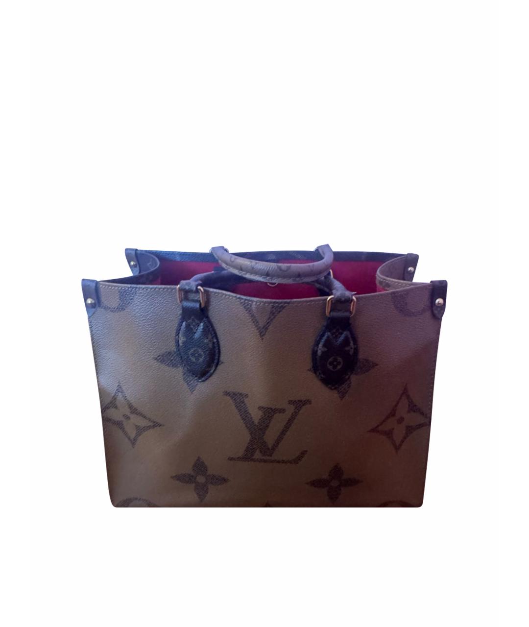 LOUIS VUITTON Коричневая кожаная сумка тоут, фото 1