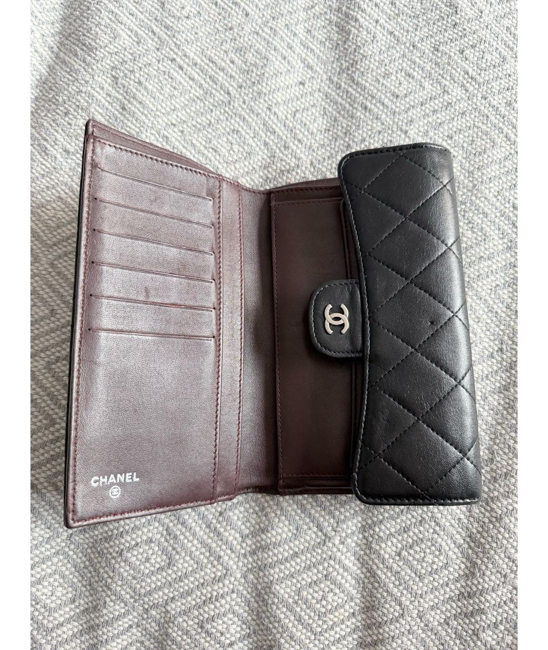CHANEL Черный кожаный кошелек, фото 2