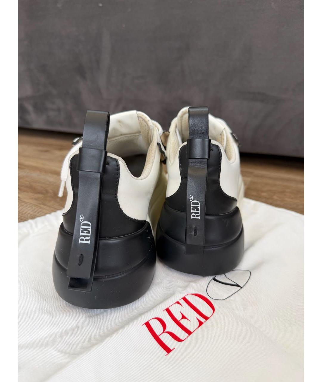 RED VALENTINO Белые кожаные кроссовки, фото 4
