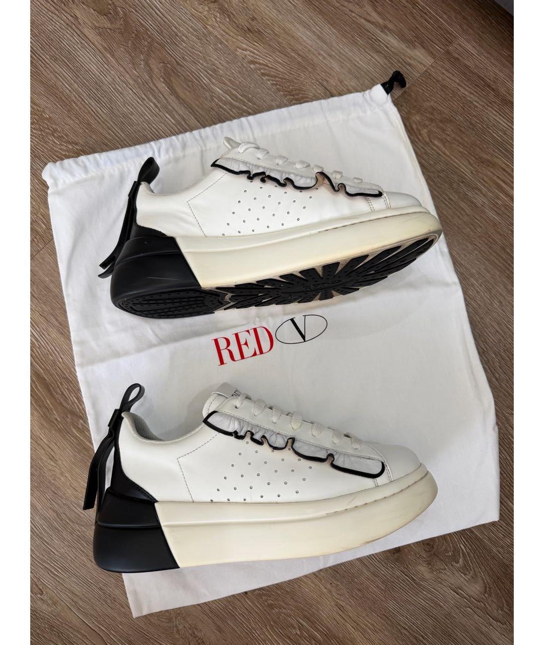 RED VALENTINO Белые кожаные кроссовки, фото 5