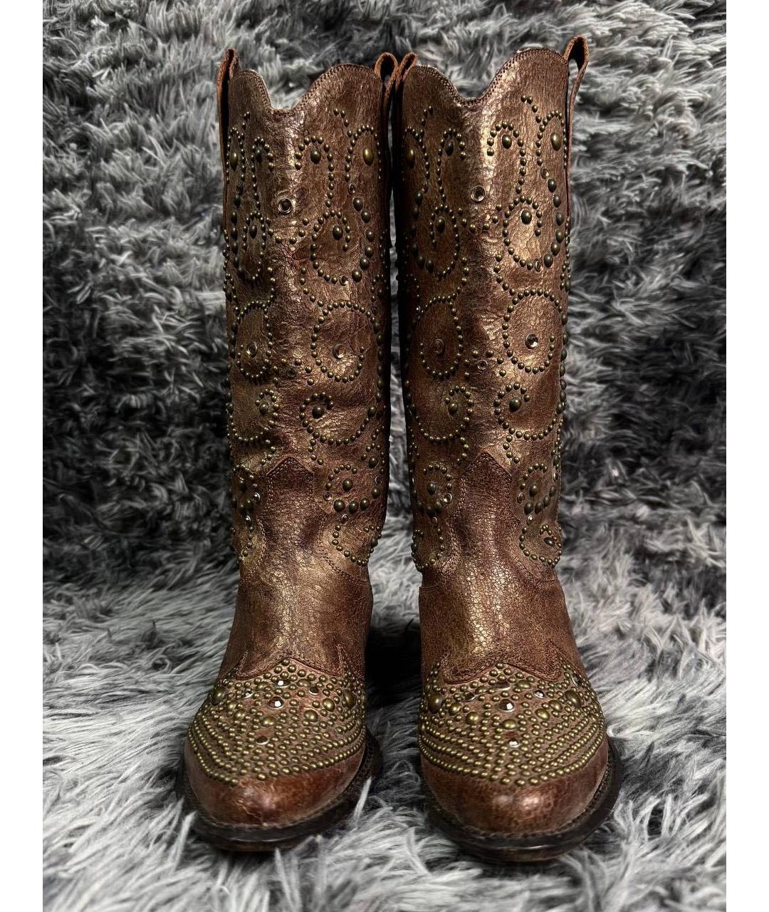 JUST CAVALLI Коричневые кожаные ботинки, фото 2