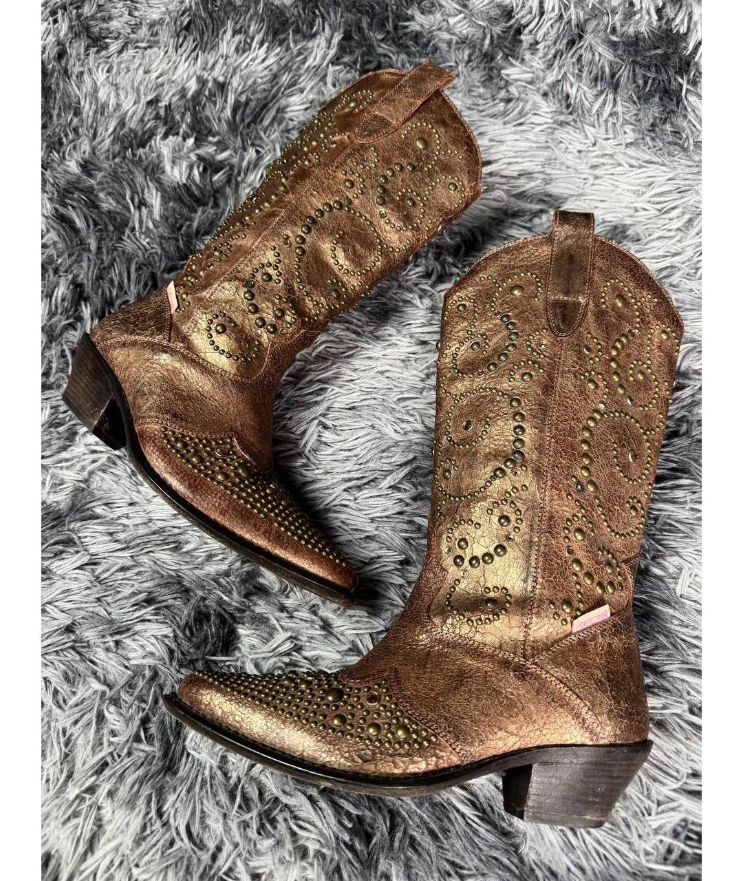 JUST CAVALLI Коричневые кожаные ботинки, фото 4