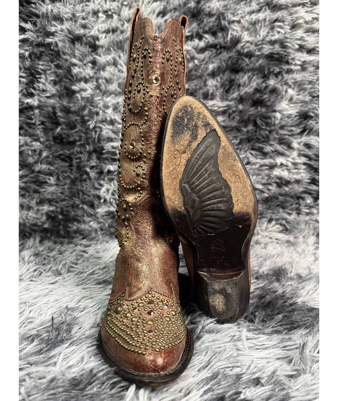 JUST CAVALLI Коричневые кожаные ботинки, фото 3