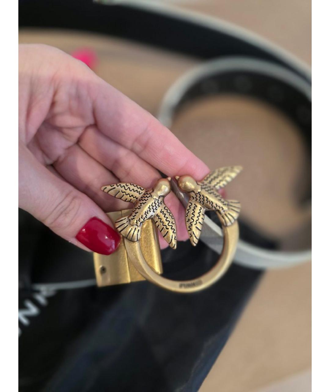 PINKO Бежевый кожаный ремень, фото 2