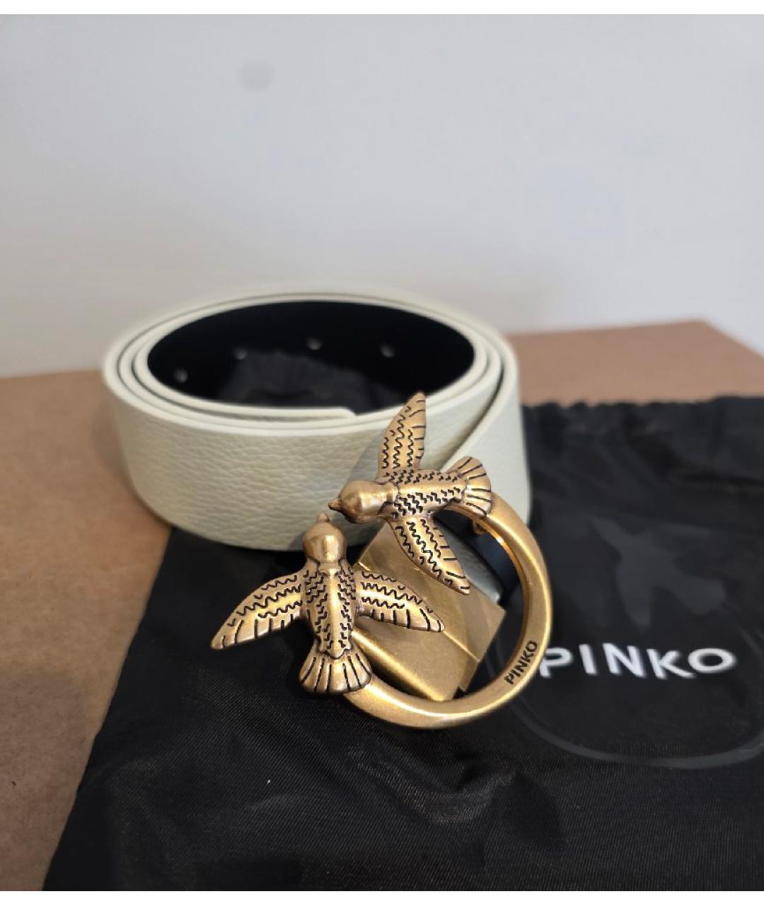 PINKO Бежевый кожаный ремень, фото 5