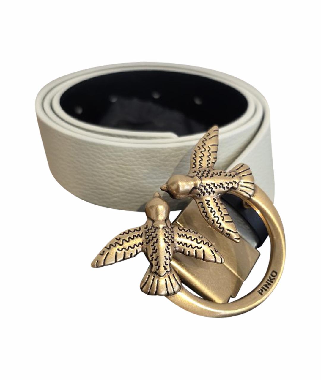 PINKO Бежевый кожаный ремень, фото 1