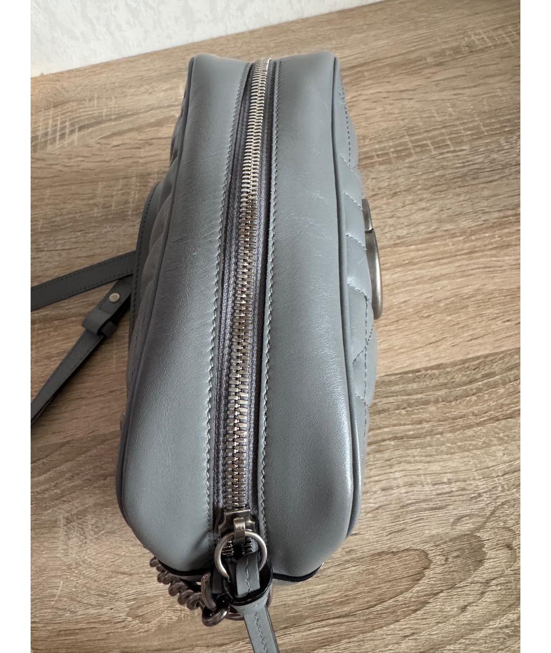 GUCCI Серая кожаная сумка через плечо, фото 7
