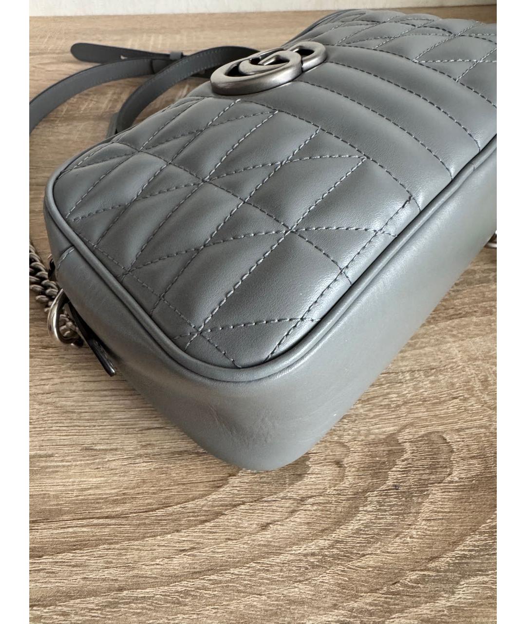 GUCCI Серая кожаная сумка через плечо, фото 4