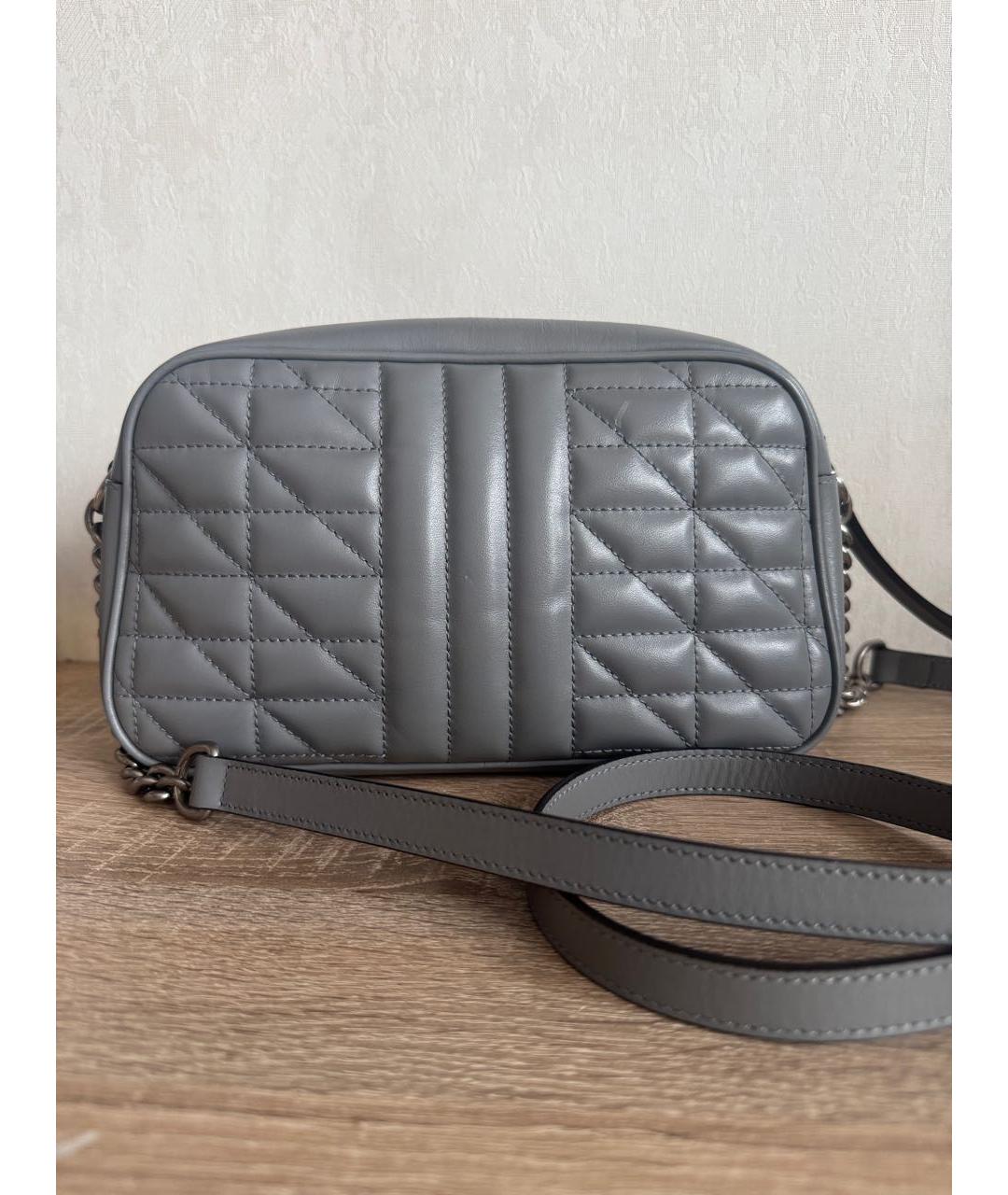 GUCCI Серая кожаная сумка через плечо, фото 2