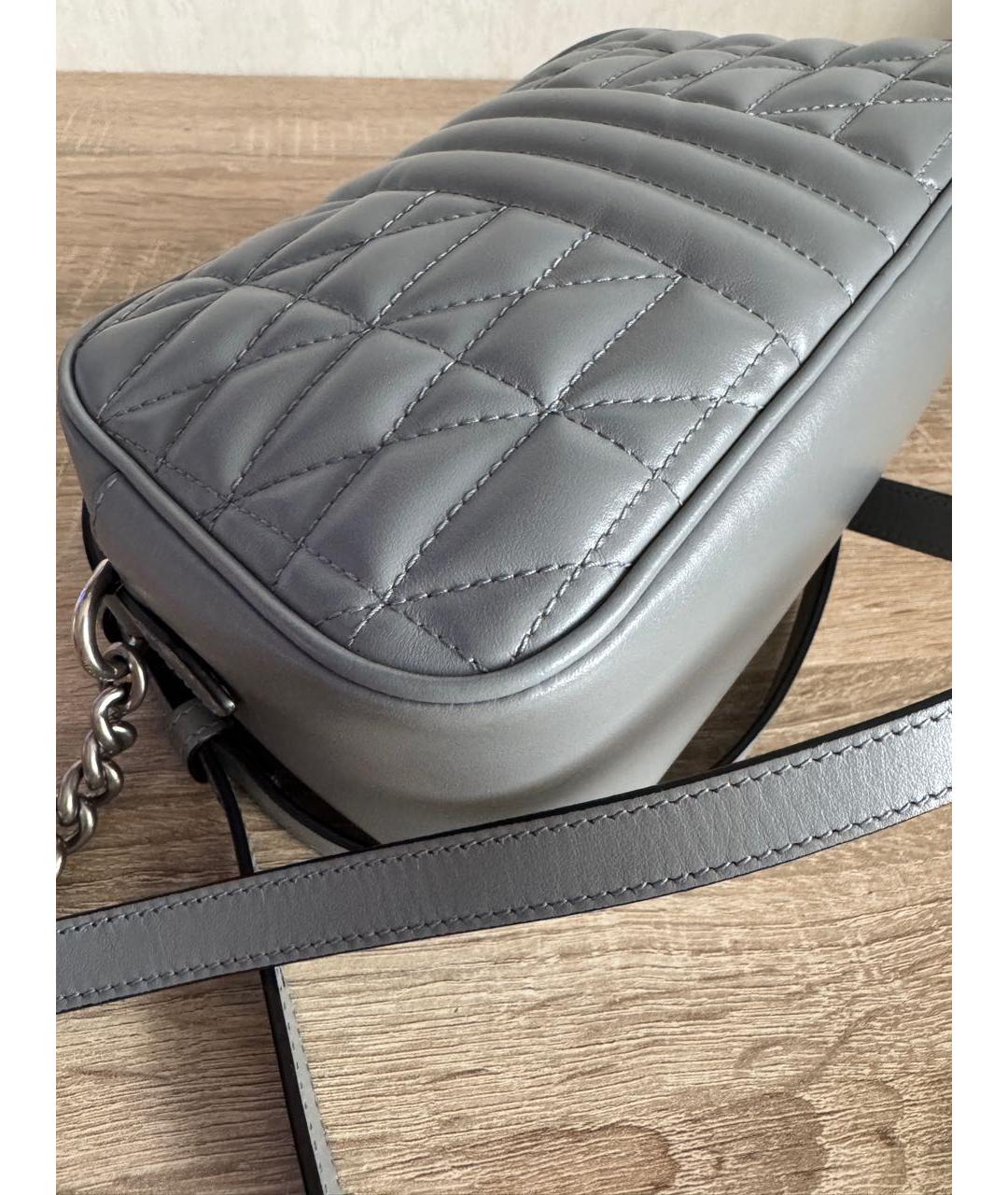GUCCI Серая кожаная сумка через плечо, фото 6