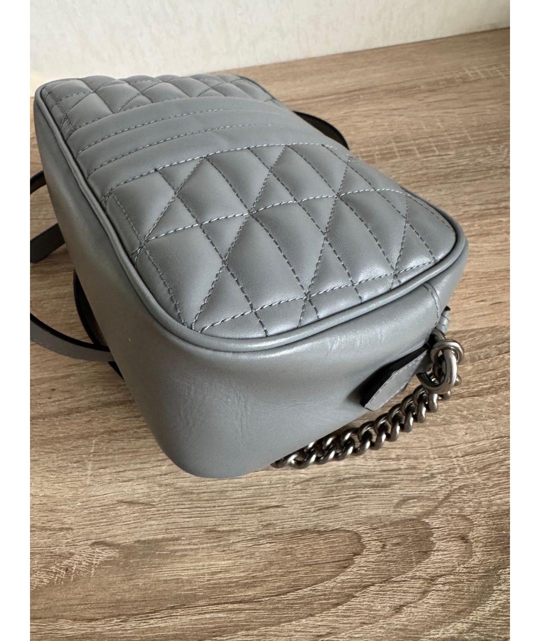 GUCCI Серая кожаная сумка через плечо, фото 5