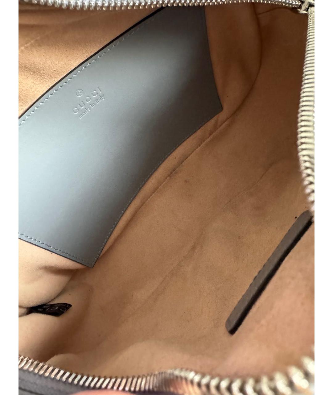 GUCCI Серая кожаная сумка через плечо, фото 8