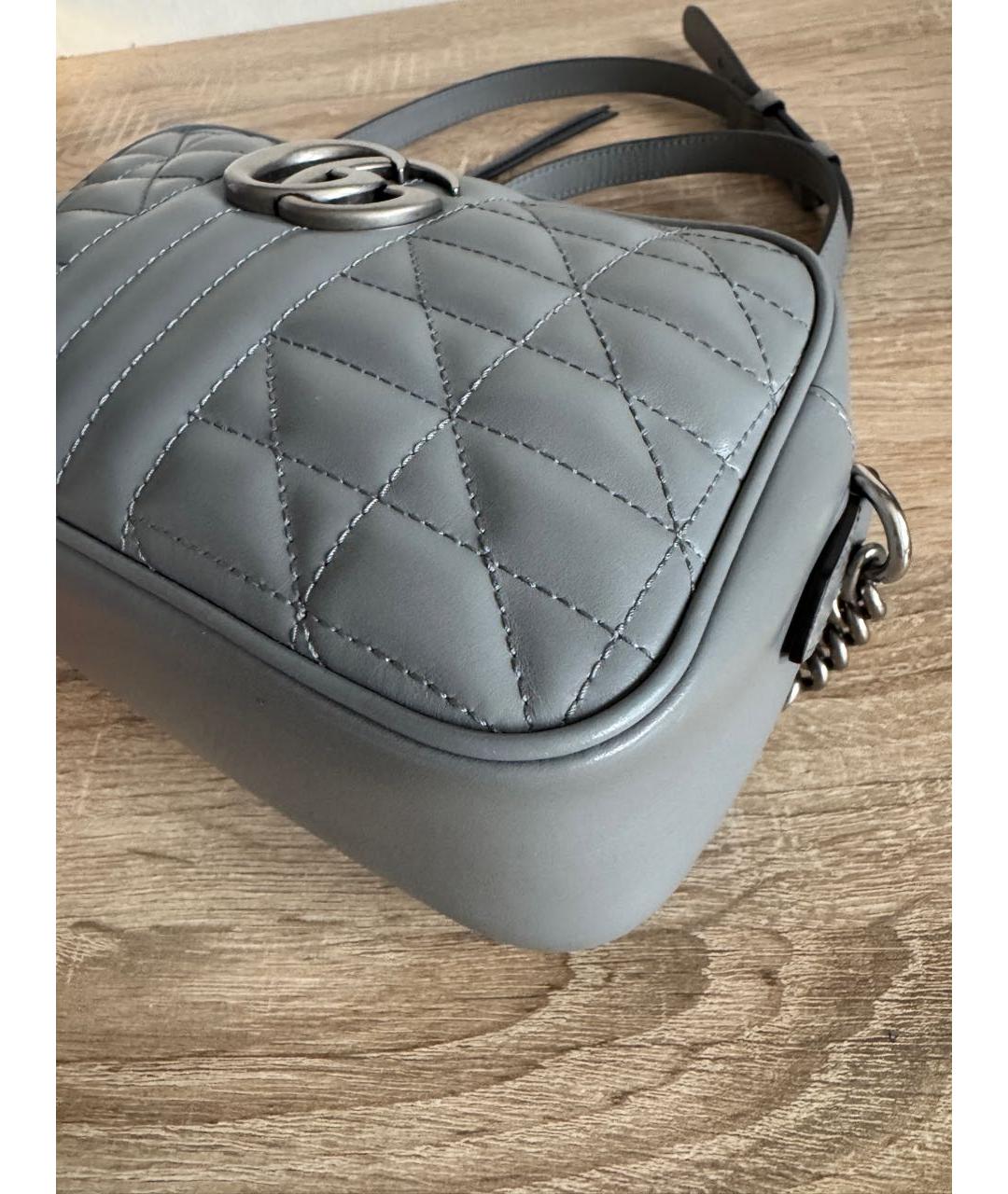 GUCCI Серая кожаная сумка через плечо, фото 3