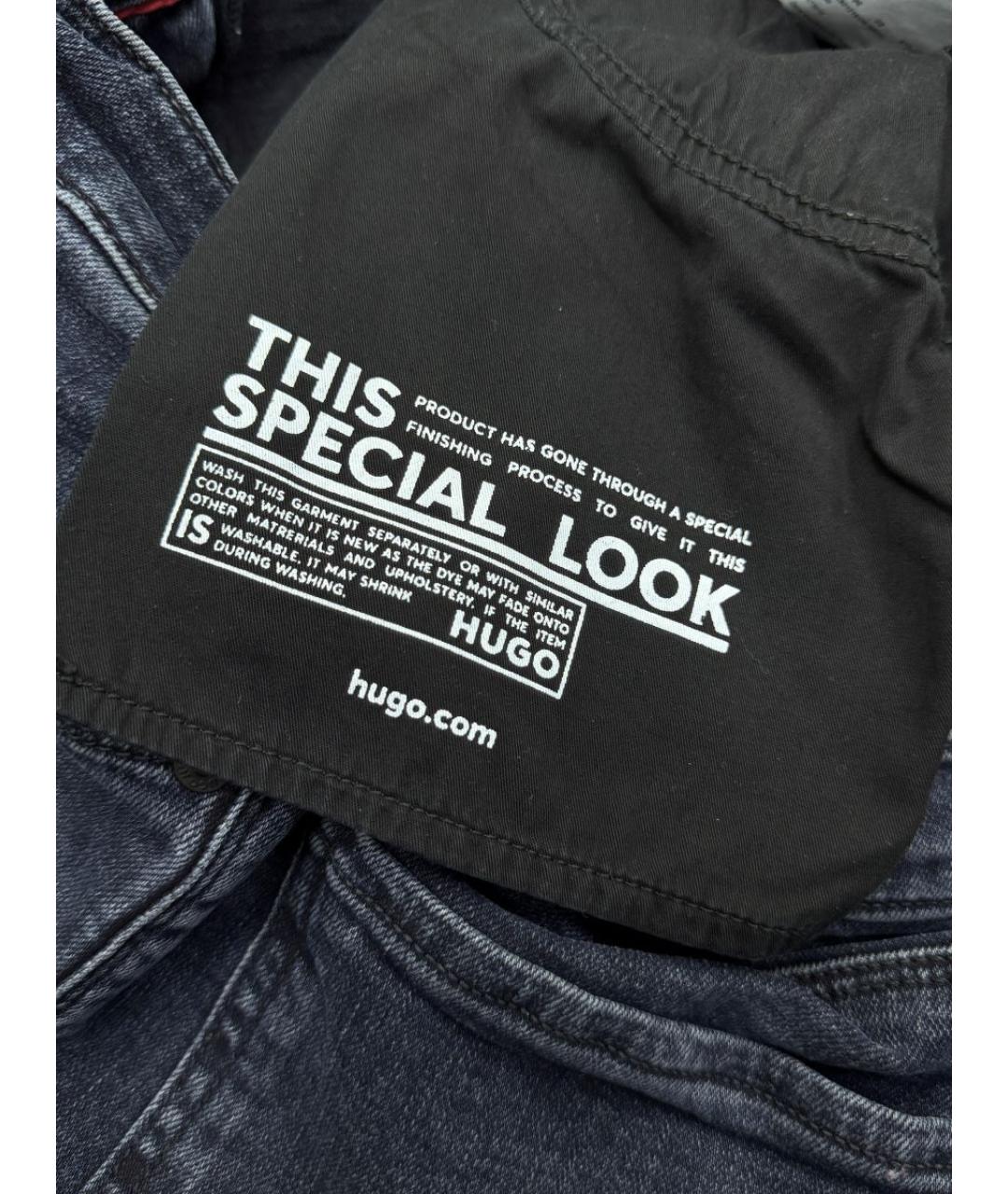 HUGO BOSS Синие хлопко-эластановые прямые джинсы, фото 8