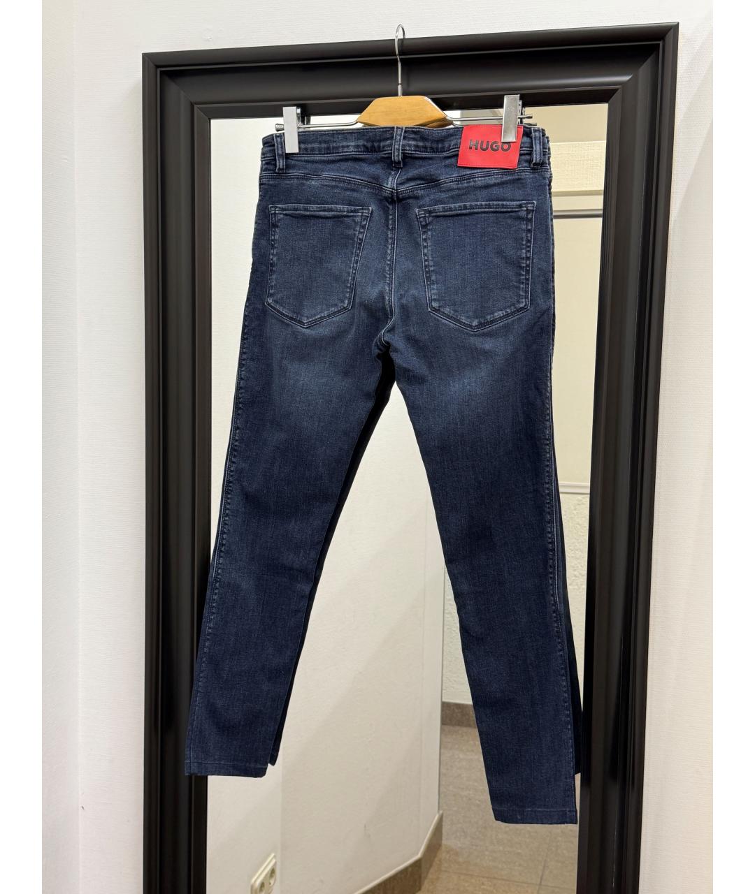 HUGO BOSS Синие хлопко-эластановые прямые джинсы, фото 3