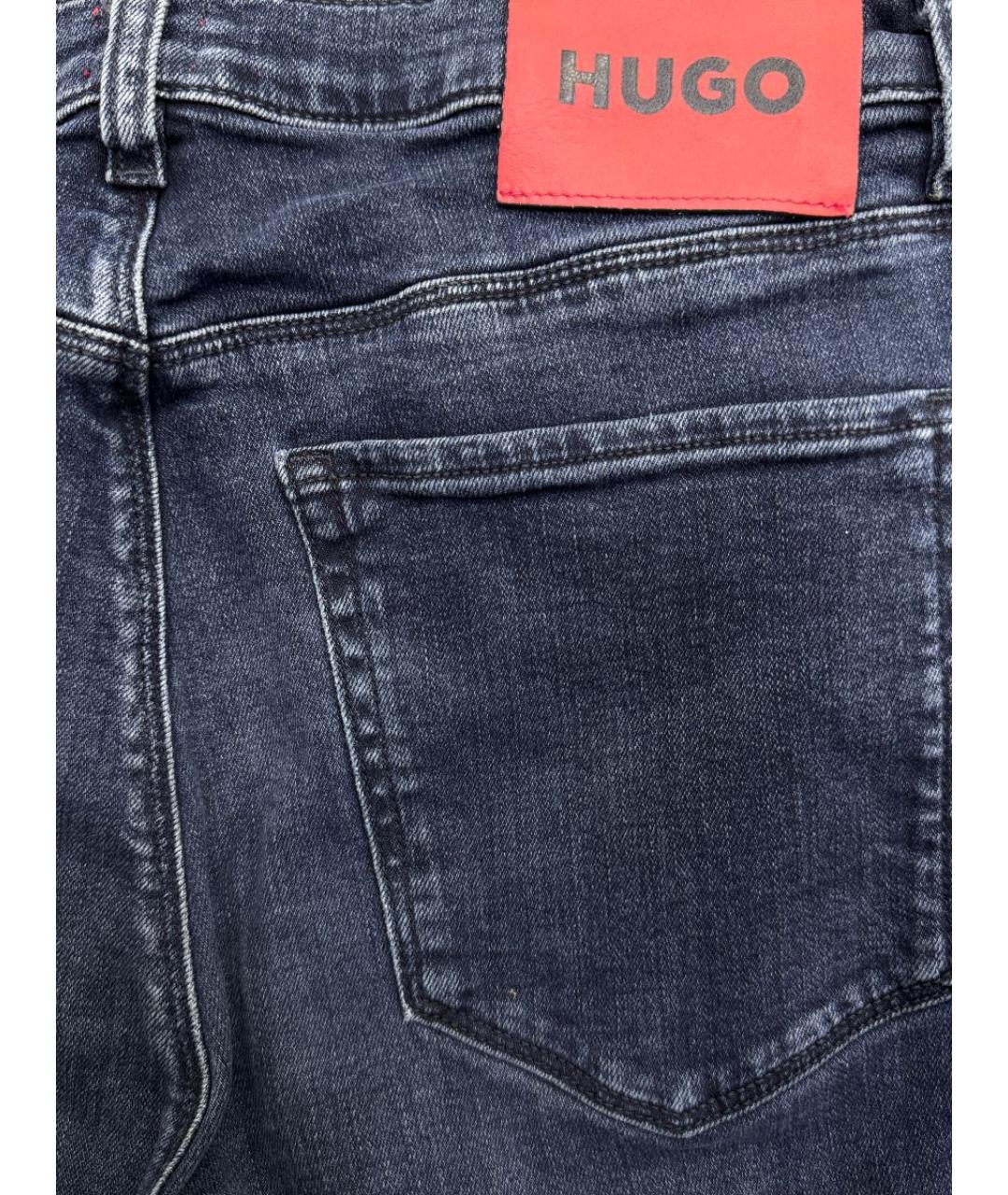 HUGO BOSS Синие хлопко-эластановые прямые джинсы, фото 6