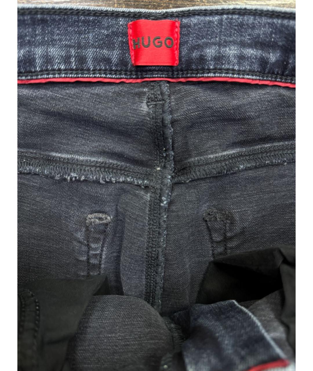 HUGO BOSS Синие хлопко-эластановые прямые джинсы, фото 4