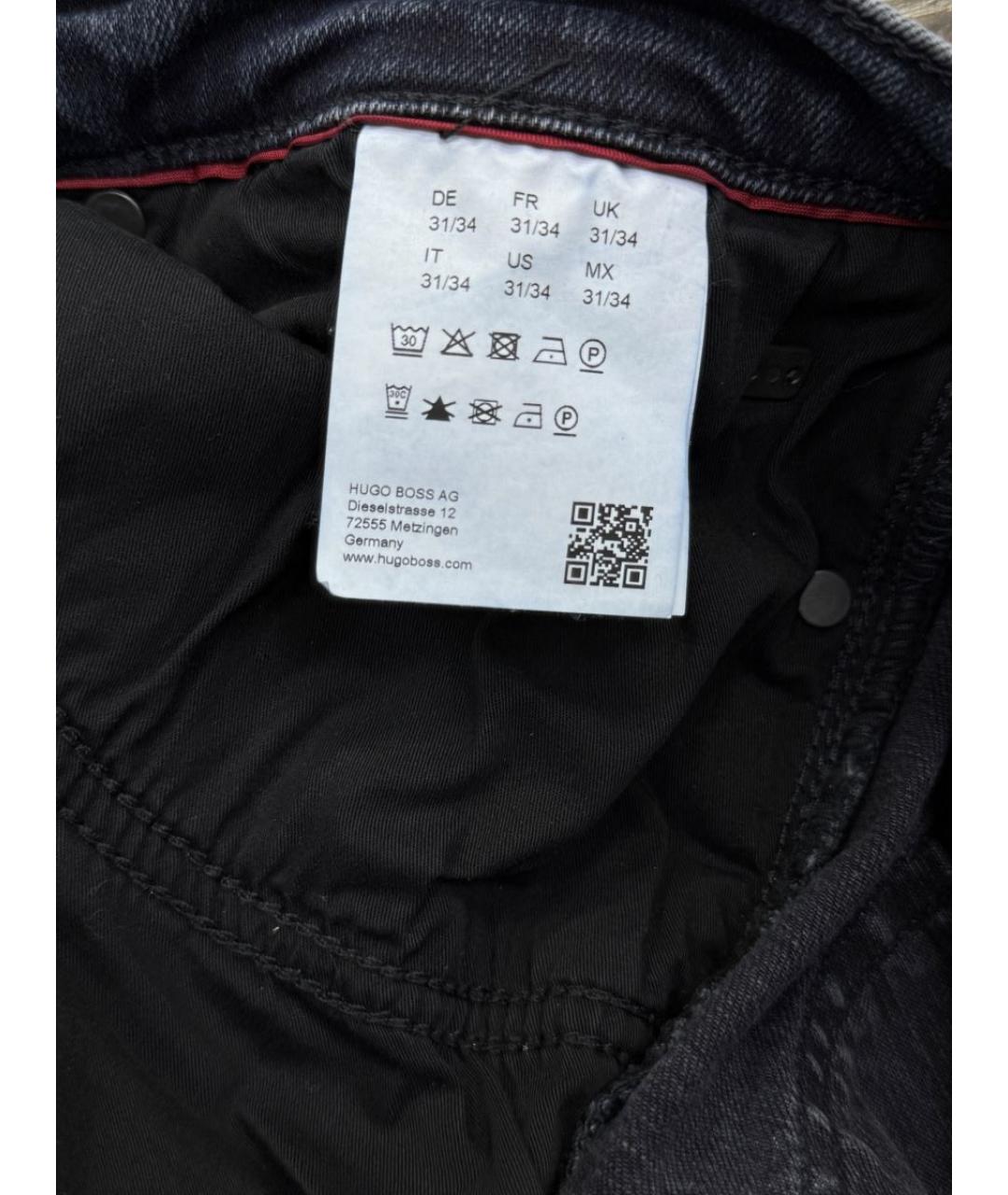 HUGO BOSS Синие хлопко-эластановые прямые джинсы, фото 7