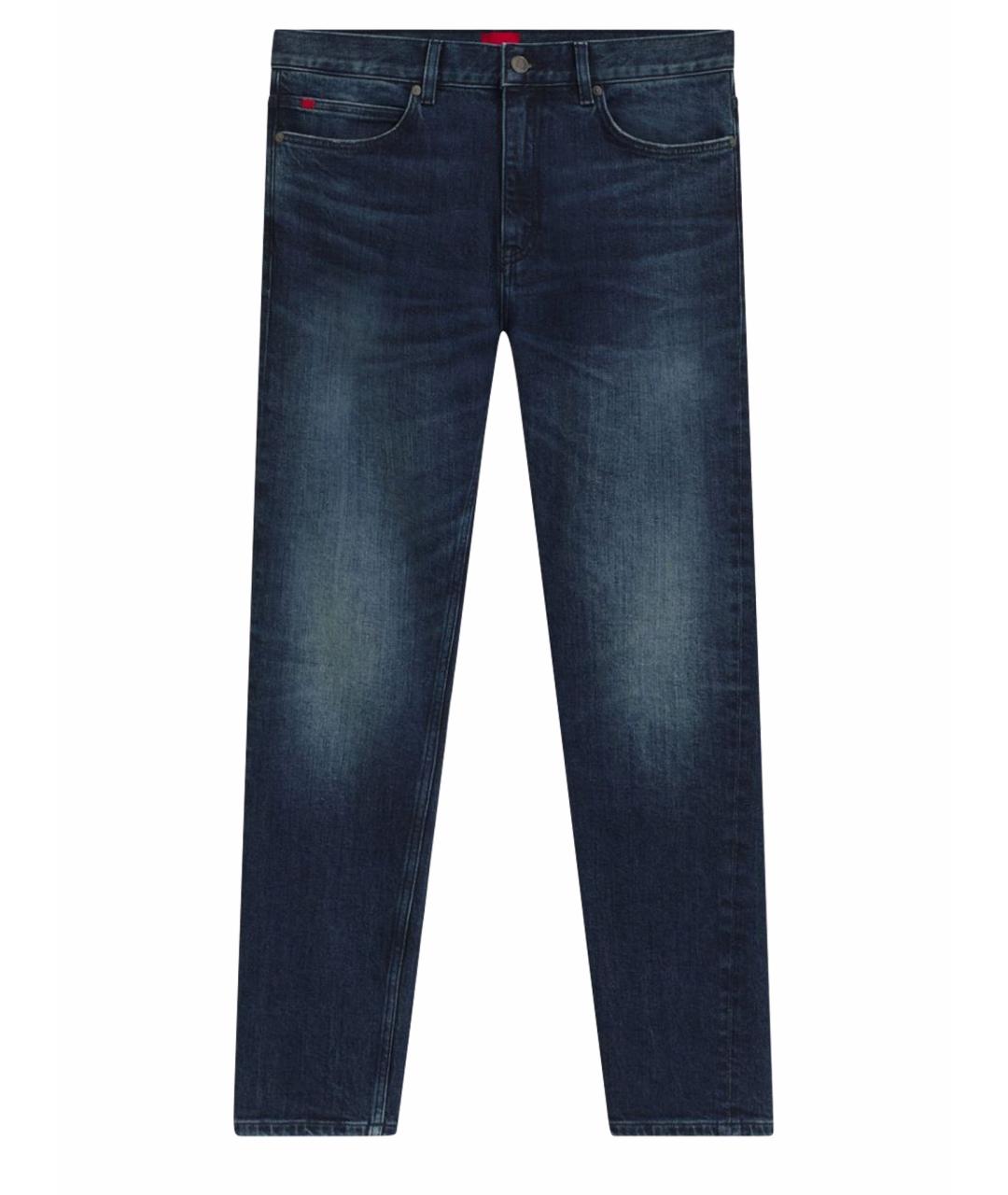 HUGO BOSS Синие хлопко-эластановые прямые джинсы, фото 1
