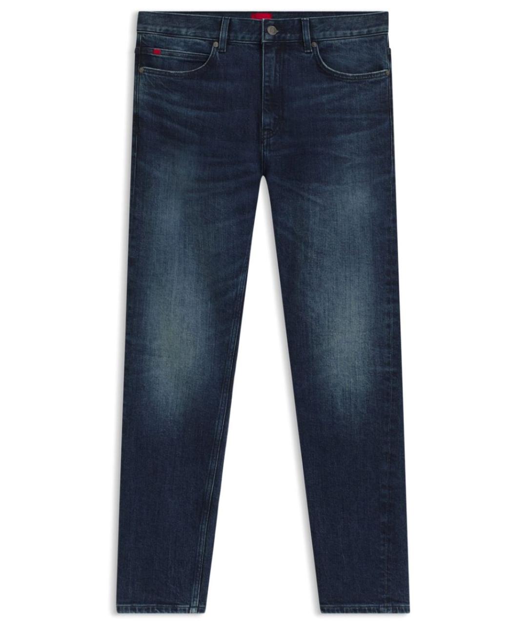 HUGO BOSS Синие хлопко-эластановые прямые джинсы, фото 10