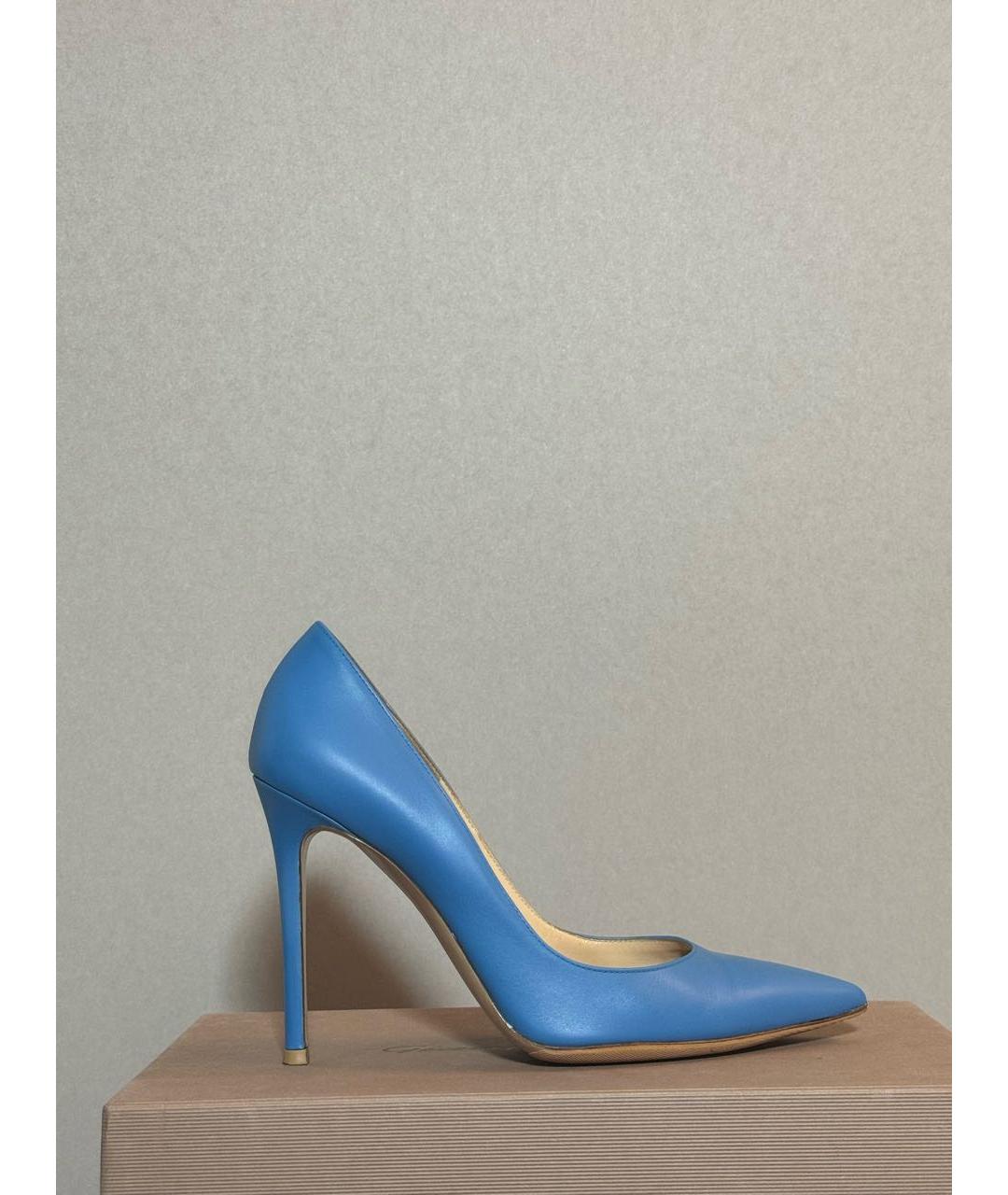 GIANVITO ROSSI Голубые кожаные туфли, фото 9