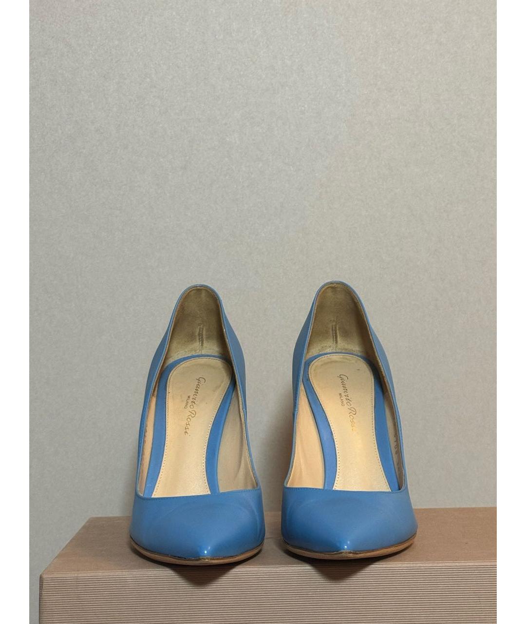 GIANVITO ROSSI Голубые кожаные туфли, фото 2