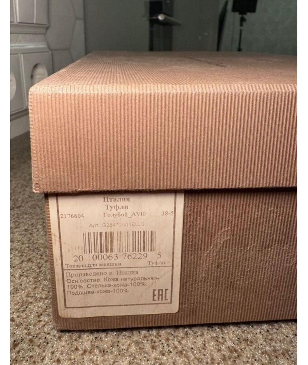 GIANVITO ROSSI Голубые кожаные туфли, фото 8