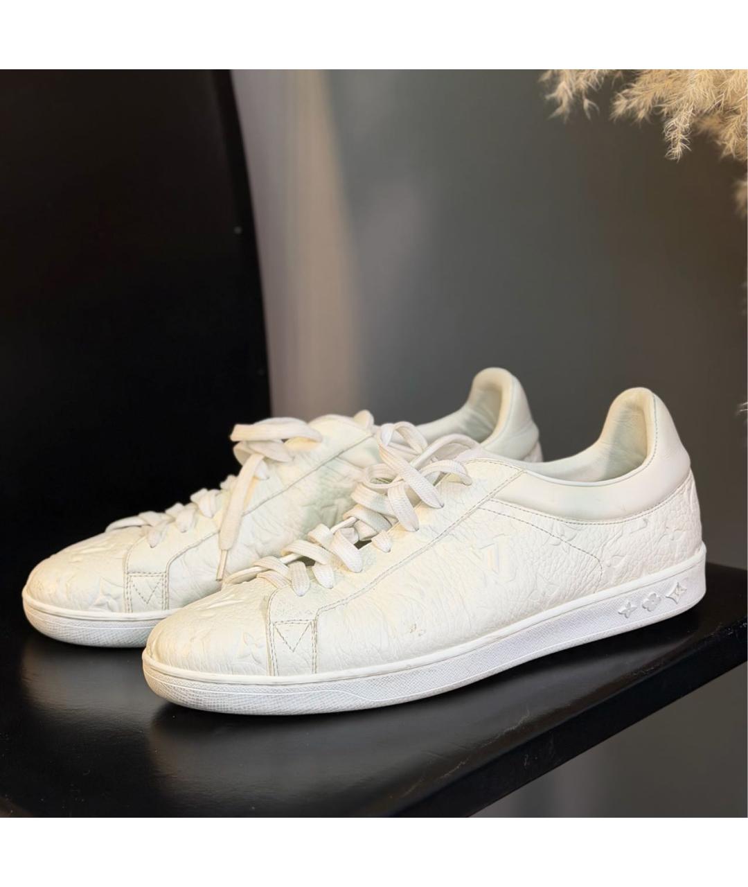 LOUIS VUITTON Белые кожаные низкие кроссовки / кеды, фото 8